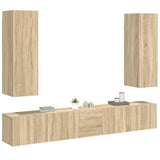 Set di Mobili Porta TV 5 pz Rovere Sonoma in Legno truciolato