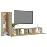 Set di Mobili Porta TV 3 pz Rovere Sonoma in Legno truciolato