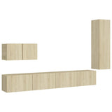 Set di Mobili Porta TV 4 pz Rovere Sonoma in Legno truciolato