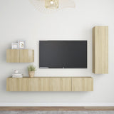Set di Mobili Porta TV 4 pz Rovere Sonoma in Legno truciolato