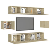 Set di Mobili Porta TV 6 pz Rovere Sonoma in Legno truciolato