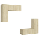 Set di Mobili TV 4 pz Rovere Sonoma in Legno truciolato
