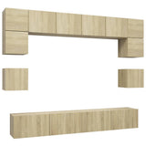 Set di Mobili TV 8 pz Rovere Sonoma in Legno truciolato