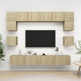 Set di Mobili TV 8 pz Rovere Sonoma in Legno truciolato