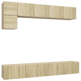 Set di Mobili TV 5 pz Rovere Sonoma in Legno truciolato