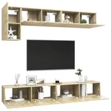 Set di Mobili TV 5 pz Rovere Sonoma in Legno truciolato