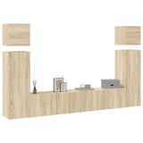 Set di Mobili Porta TV 8 pz Rovere Sonoma in Legno truciolato