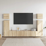 Set di Mobili Porta TV 8 pz Rovere Sonoma in Legno truciolato