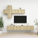 Set di Mobili Porta TV 7 pz Rovere Sonoma in Legno truciolato