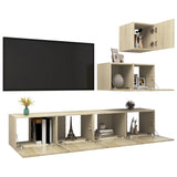 Set di Mobili Porta TV 4 pz Rovere Sonoma in Legno truciolato