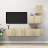 Set di Mobili Porta TV 4 pz Rovere Sonoma in Legno truciolato