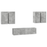 Set di Mobili Porta TV 6 pz Grigio Cemento in Legno truciolato