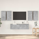 Set di Mobili Porta TV 6 pz Grigio Cemento in Legno truciolato