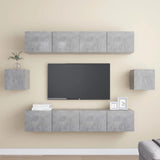 Set di Mobili Porta TV 6 pz Grigio Cemento in Legno truciolato