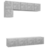 Set di Mobili Porta TV 5 pz Grigio Cemento in Legno truciolato