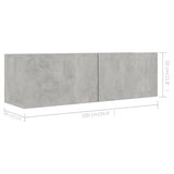 Set di Mobili Porta TV 7 pz Grigio Cemento in Legno truciolato