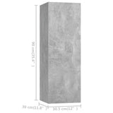 Set di Mobili Porta TV 8 pz Grigio Cemento in Legno truciolato