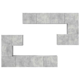 Set di Mobili Porta TV 8 pz Grigio Cemento in Legno truciolato