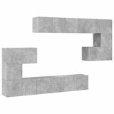 Set di Mobili Porta TV 10pz Grigio Cemento in Legno truciolato