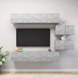 Set di Mobili Porta TV 6 pz Grigio Cemento in Legno truciolato