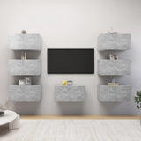 Mobili Porta TV 7 pz Grigio Cemento 30,5x30x60 cm truciolato