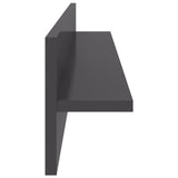 Mensole Parete 4pz Grigio Lucido 80x11,5x18cm Legno truciolato