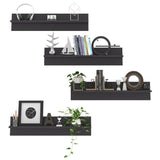 Mensole Parete 4pz Grigio Lucido 80x11,5x18cm Legno truciolato