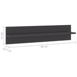 Mensole Parete 4pz Grigio Lucido 80x11,5x18cm Legno truciolato
