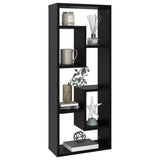 Scaffale a Parete Nero 36x16x90 cm in Legno truciolato