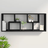 Scaffale a Parete Nero 36x16x90 cm in Legno truciolato