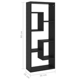 Scaffale a Parete Nero 36x16x90 cm in Legno truciolato