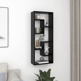Scaffale a Parete Nero 36x16x90 cm in Legno truciolato