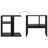 Tavolino Nero 50x30x50 cm in Legno truciolato