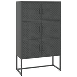 Credenza Alta Antracite 80x35x135 cm in Acciaio