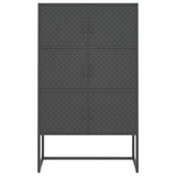 Credenza Alta Antracite 80x35x135 cm in Acciaio