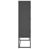 Credenza Alta Antracite 80x35x135 cm in Acciaio