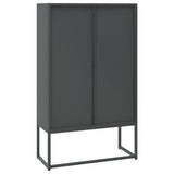 Credenza Alta Antracite 80x35x135 cm in Acciaio