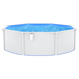 Piscina con Pareti in Acciaio Rotonda 460x120 cm Bianca