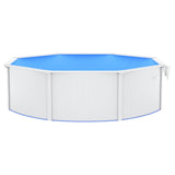 Piscina con Pareti in Acciaio Rotonda 460x120 cm Bianca