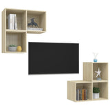 Set Mobili TV 4 pz Rovere Sonoma in Legno truciolato