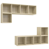 Set Mobili TV 4 pz Rovere Sonoma in Legno truciolato