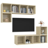 Set Mobili TV 4 pz Rovere Sonoma in Legno truciolato