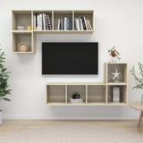 Set Mobili TV 4 pz Rovere Sonoma in Legno truciolato
