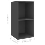 Mobile TV a Parete 4 pz Grigio Lucido in Legno truciolato