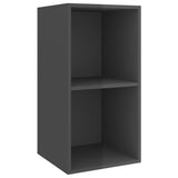 Mobile TV a Parete 2 pz Grigio Lucido in Legno truciolato