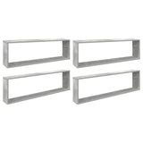 Mensole Parete Cubo 4pz Grigio Cemento 100x15x30 cm truciolato