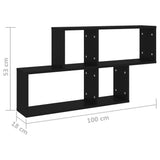 Scaffale a Parete Nero 100x18x53 cm in Legno truciolato