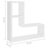 Mensole a Muro 2 pz Bianche 50x15x50 cm in Legno truciolato