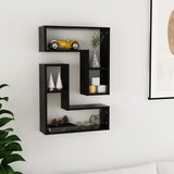 Mensole a Muro 2 pz Nere 50x15x50 cm in Legno truciolato