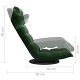 Sedia da Pavimento Girevole Verde Scuro in Velluto